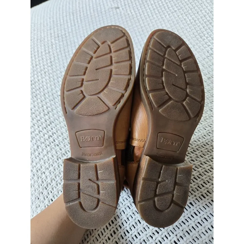 Born Brenta II Chelsea Bootie Wheat Brown Leather Size 7.5 M